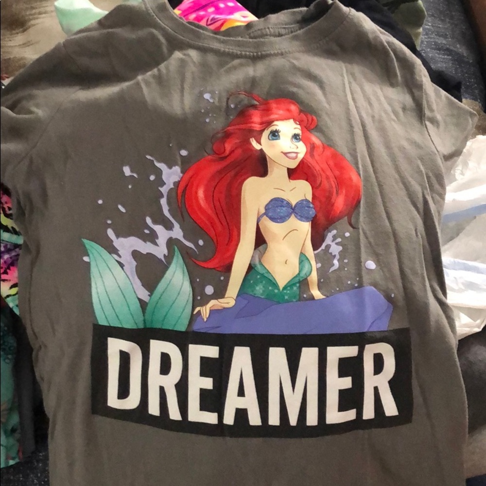 girls large Disney mermaid short sleeve shirt